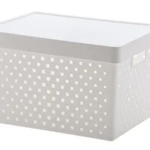 Cesto Organizador  C/ Tampa 39X29X24 - Branco Ref 844