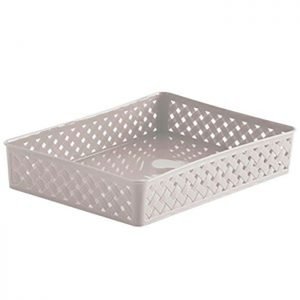 Cesto Organizador Rattan 34X25X6,5 - Branco Ref 824
