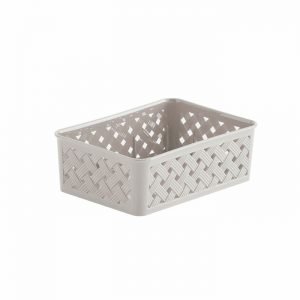 Cesto Organizador Rattan 19X13X6,5 cm - Branco Ref 822