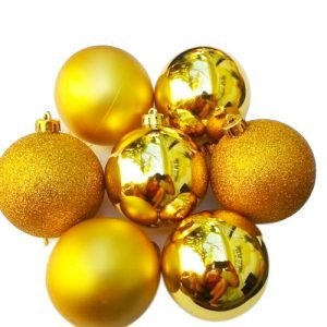 Bola Lisa/Mate/Glitter Douradas 4cm - Jg C/8 Ref 1923904