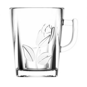 Caneca De Vidro Textura Borboleta - 250 ml